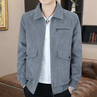 新款休闲夹克2026春秋工装翻领灯芯绒外套百搭韩版潮流时尚男装