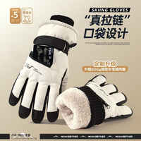 滑雪手套冬男女可触屏户外骑行加绒加厚保暖防寒玩雪防泼水电动车