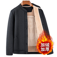爸爸装男冬季冬款羊羔绒保暖棉衣加绒加厚小棉袄大码防寒棉服外套