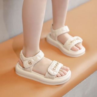 中大童公主鱼嘴鞋2026新款韩版女童凉鞋夏季3-12岁女孩学生鞋平底