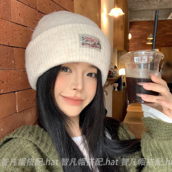 曼诗妮罗兰 毛线帽子女针织帽秋冬季百搭大头围潮显脸小