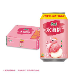 康师傅 水蜜桃味果汁饮料310ml*24罐装果味饮品听装酸梅汤冰红茶