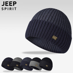 JEEP SPIRIT JEEP韩版包头帽秋冬男休闲针织帽户外跑步骑车冷帽防寒保暖堆堆帽