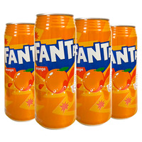 芬达 日本进口橙子味碳酸饮料500ml*4罐装碳酸网红颜值饮料