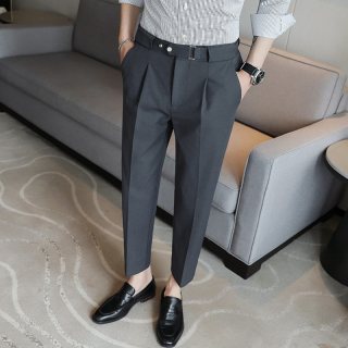 男士休闲九分裤春秋季新款韩版潮流痞帅修身西裤商务百搭西装裤潮