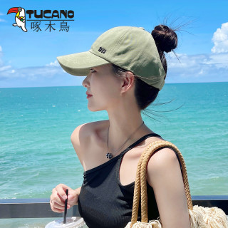 啄木鸟 帽子女士夏季遮阳防晒棒球帽空顶透气太阳帽韩版时尚潮百搭鸭舌帽