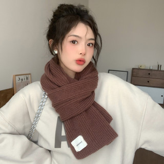 围巾女冬季保暖2024新款韩版可爱高级感百搭毛线针织秋冬纯色围脖