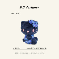 大白优选日潮原单hello猫50周年限定款蓝布格箱包挂饰