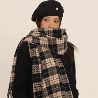 圣诞色围巾披肩百搭流苏情侣学生长款格子秋冬季针织时尚保暖格纹