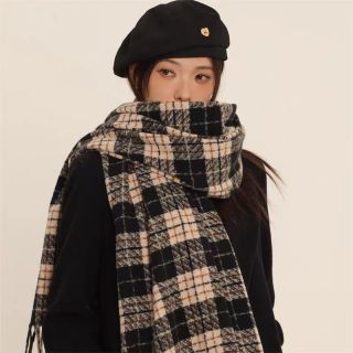 圣诞色围巾披肩百搭流苏情侣学生长款格子秋冬季针织时尚保暖格纹