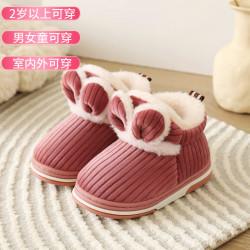 秋冬季加绒居家棉拖鞋厚底防滑棉鞋保暖女童情侣软底加厚宝宝拖鞋
