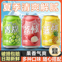 港中花 汽水果味经典畅饮装气泡水清爽荔枝菠萝葡萄冬日火锅搭子