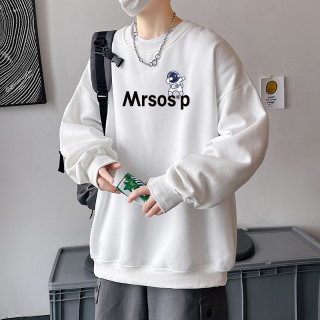 宇航员~百搭青春~圆领卫衣休闲宽松潮流印花长袖上衣情侣港风打底