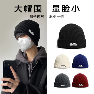 春虫虫 帽子男冬季新款针织帽男大头围潮牌美式冷帽加厚毛线帽保暖瓜皮帽