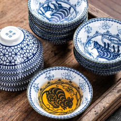 CIYUNDONGFANG/瓷韵东方陶瓷青花茶杯斗笠杯功夫茶具品茗杯主人杯