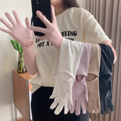 冰丝防晒手套女长款开车护臂袖套防紫外线夏季薄运动骑行宽松防滑