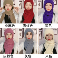 VF 冬季加厚女士帽子针织里衬加绒保暖冬天帽子围巾一体松鼠绒网红款