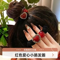 新春韩式新款水钻珠珠小肠发圈洋气马尾气质头绳高级丸子头发绳