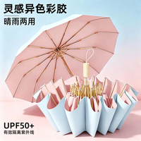 珺北 彩胶加厚防紫外线雨伞 UPF50+ 蓝粉