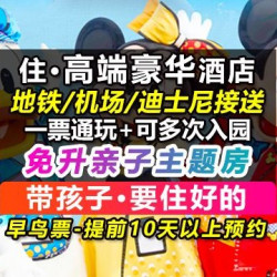 含2成人迪士尼+1晚豪华高端酒店+接送