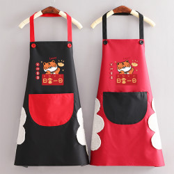曼达萌 家用厨房围裙防水防油女新款时尚韩版大人做饭餐饮专用工作服定制