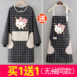 凯惠德 韩版时尚女防水可爱围裙长袖家用厨房做饭新款日系罩衣防油工作服