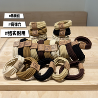 橡皮筋布艺发饰加宽加粗小熊标专用高弹扎马尾头绳不伤发无痕发圈