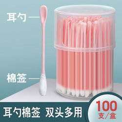 耳勺棉签耳勺掏耳朵清洁双用美妆棉签两用一次性挖耳棉签美妆棉签