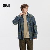 森马 森柔|森马长袖衬衫男秋季复古牛仔外套经典宽松翻领上衣低调时尚