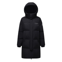 波司登 B260246064DS 中长款连帽羽绒服 黑色 M
