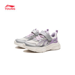 李宁 YKNW006 轻便软弹 香槟白/银色 26码 儿童运动鞋