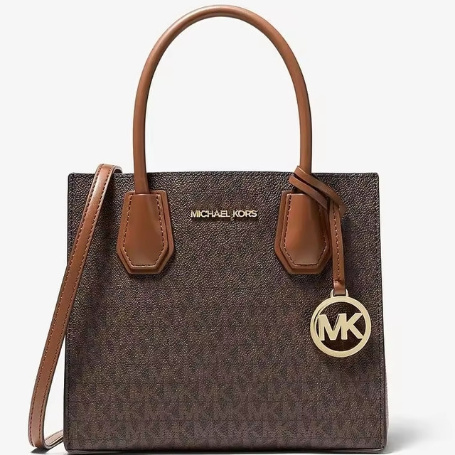限新用户：MICHAEL KORS Mercer 中号徽标和皮革手风琴斜挎包 MK风琴包
