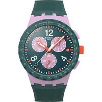 swatch 三眼计时石英女表 野玫瑰