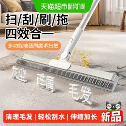 太太乐家居 太太乐多用宠物毛魔术硅胶扫把家用懒人扫地可调节伸缩两用拖把刮