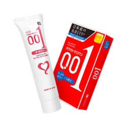 冈本 001超薄双倍润滑款安全套 3只+001胶原蛋白润滑液 50g