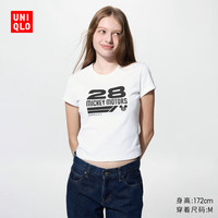 优衣库 Disney x F1® UT/短袖T恤女装印花T恤489252 00 白色