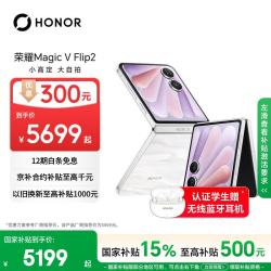 荣耀 Magic V Flip2 小折叠屏  AI 2亿写真自拍 5500mAh青海湖电池 12+512月影白 拍照 5G手机