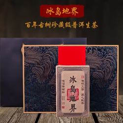 霂之塵 冰岛地界生茶五百年树龄古树茶生普洱茶云南临沧茶叶礼盒 冰岛地界生茶茶砖250g