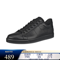 ecco 521304牛皮板鞋 51052-黑色 41码 男士休闲鞋