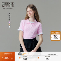 TEENIE WEENIE 小熊针织短袖 Polo衫 粉色 L