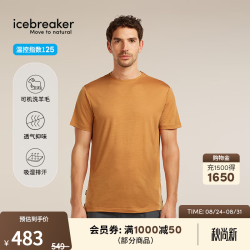 icebreaker 美利奴羊毛 125g Sphere 短袖T恤 赭石 M