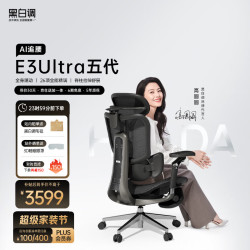 黑白调 E3 Ultra 五代AI追腰 人体工学椅 曜石黑