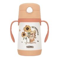 THERMOS 膳魔师 儿童吸管保温杯 双把手设计 橘色305ML 带2套吸管 会员专享