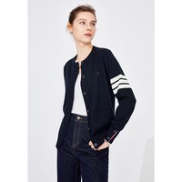 navigare 小帆船深蓝色长袖针织开衫女士毛衣外套