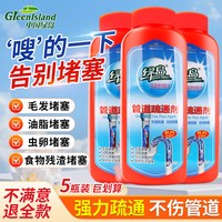 绿岛 强力溶解下水道污垢马桶堵塞管道除臭异味神器管道疏通剂500g