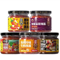虎邦 辣酱全家桶 鲁西牛肉＋香辣牛肉＋黑椒牛肉＋虎皮蒜蓉＋小米辣酱 130g*5瓶
