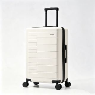 爱华仕 行李箱 拉杆箱 密码箱 可登机大容量 白色24寸（钢琴系列）
