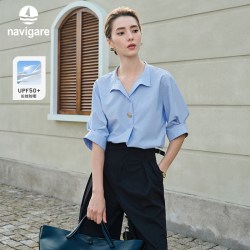 navigare 小帆船轻薄宽松百搭衬衫女士衬衣