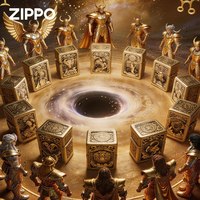 ZIPPO 正品打火机黄金十二星座重甲套壳生日礼物收藏送礼