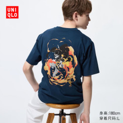 优衣库 ONE PIECE UT/短袖T恤男装女装488246 69 藏青色 航海王